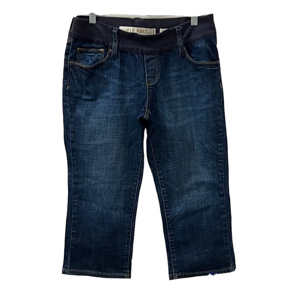 Old Navy Denim - Old Navy Womens Maternity Blue Denim Capri Pants Stretch Low Rise Size Medium